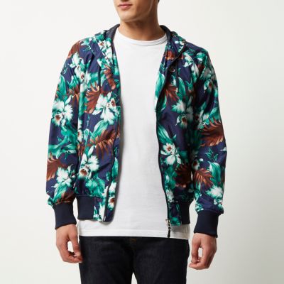 Blue Franklin & Marshall floral print jacket